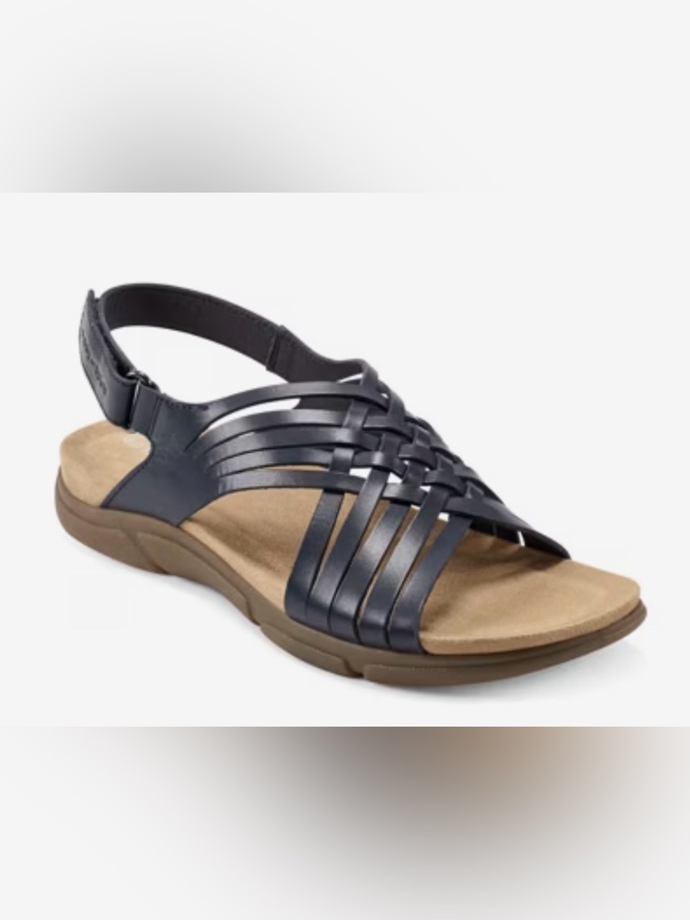 Easy Spirit Women's Strappy Woven Sandal - Dark blue 7W